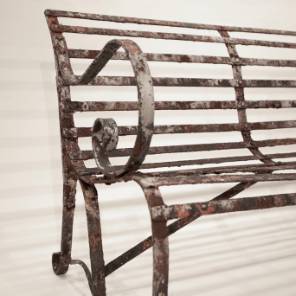 English 19th C. Wrought Iron Bench